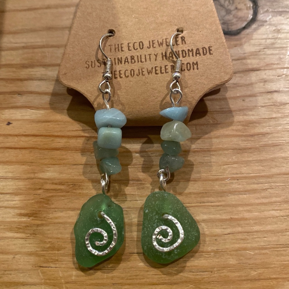 TheEcoJeweler Handmade Sea Glass Earrings